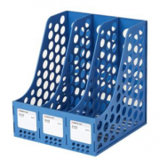 齐心 B2073 资料架（三格） 蓝色 文件架